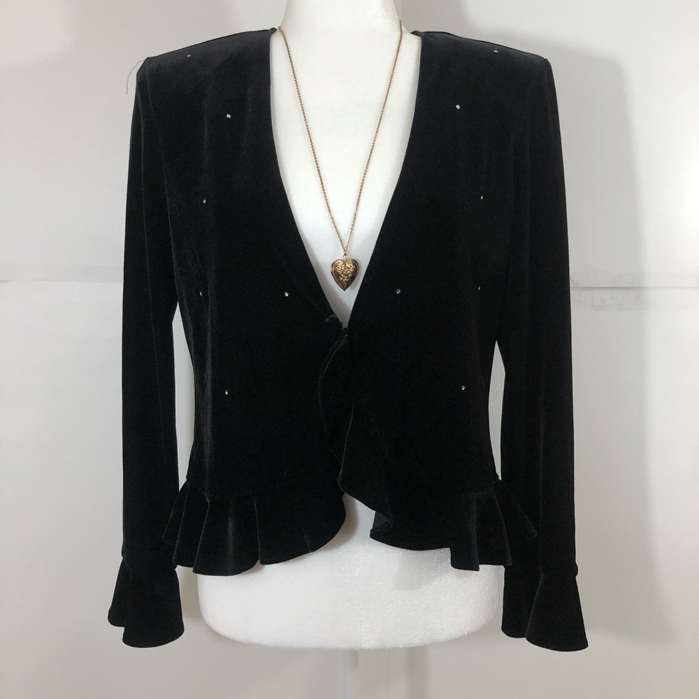 Vintage R&K Evening Black Velvety Jacket